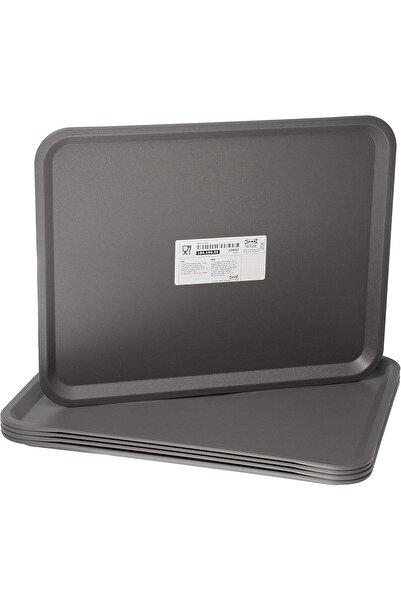 Generics IKEAA-TILLGANG Grey Plastic Serving Tray (37x29cm) - Set of 5