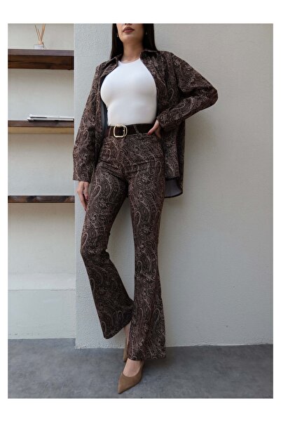 ESRAHELVACI Παντελόνι με έθνικ σχέδιο και ψηλή μέση