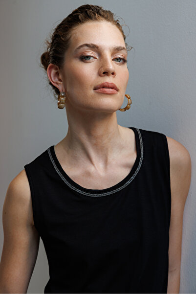 Desen Triko Жіноча футболка з круглим вирізом, ланцюжком на вирізі, бавовняна...