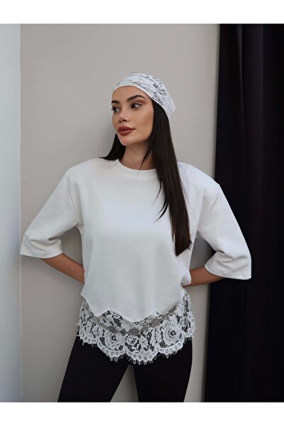 ESRAHELVACI cu umeri întăriți Etek Ucu dantelă Tricou