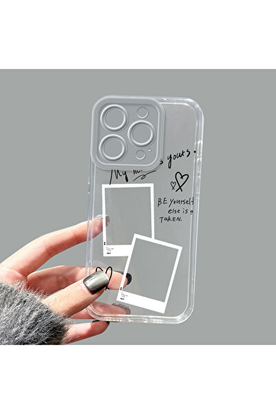ucuc iPhone 14 Pro Uyumlu Kamera Korumalı Anti-Darbe Estetik Baskı Desenli Şe...