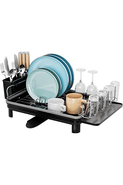 Arabest Stainless Dish Drying Rack,Black Dish Drying Rack with Removable Uten...