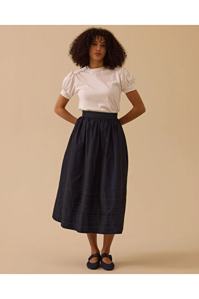 SEÇİL Çizgi Detaylı Tafta Etek