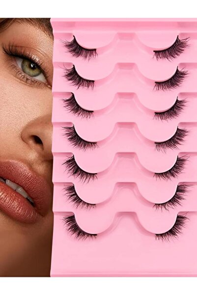 Arabest 12mm Half False Eyelashes with Clear Band , Cat Eye Look Natural Shor...