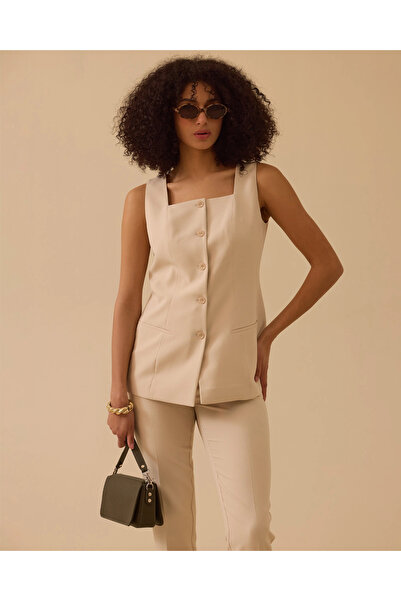 SEÇİL سترة بأزرار وياقة مربعة