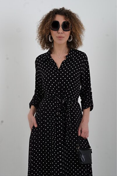 Zelish My Sister Πουκάμισο-φόρεμα με πουά από πολυεστέρα