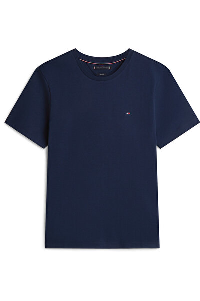 Tommy Hilfiger LIGHT INTERLOCK TEE Erkek Mavi T-Shirt - MW0MW37508