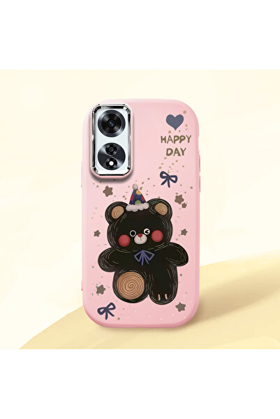 Hontinga Oppo A60 Compatible Camera Protected Pink Soft Silicone Phone Case B...