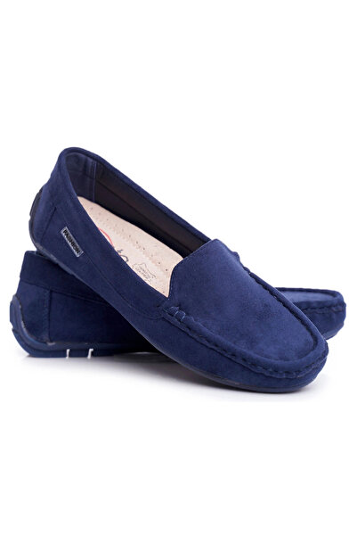Evento Women's Mocassins Navy Blue Suede Morreno 40