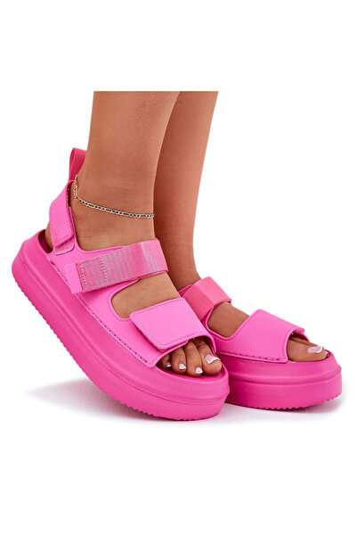 BOTO Sandale cu platformă și barete pentru femei, fuchsia, Nitepira, 40