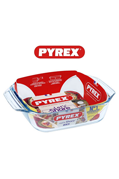 Pyrex محمصة مربعة لا تُقاوم سعة 2.3 لتر - قطعة أساسية متعددة الاستخدامات من ز...