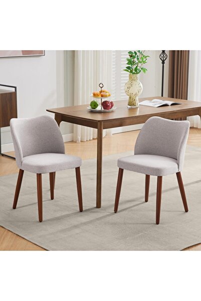 Garvee طقم كراسي طعام من كتان من كرسيين، كرسي طعام منجد بالقماش لغرفة الطعام ...