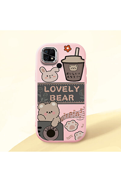 Hontinga حافظة هاتف من السيليكون الناعم باللون الوردي متوافقة مع كاميرا Redmi...