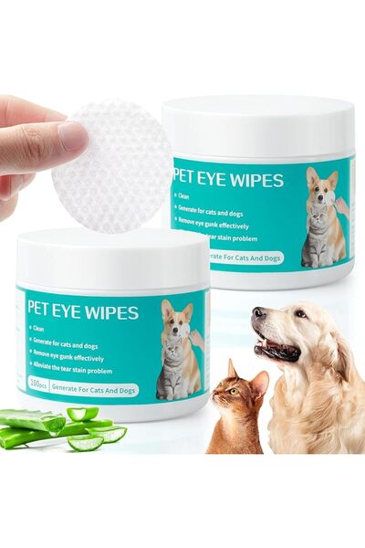 Arabest 200Pcs Eye Wipes for Dogs & Cats,Pet Gentle Care Supplies Disposable ...