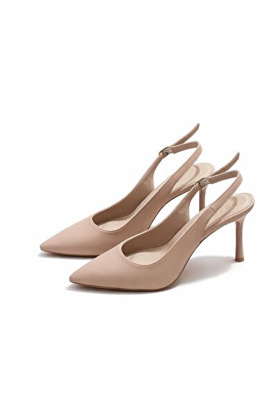 PATRON SHOES Women's 8cm Heeled Genuine Leather Pointed Toe Strapped Stylish ...