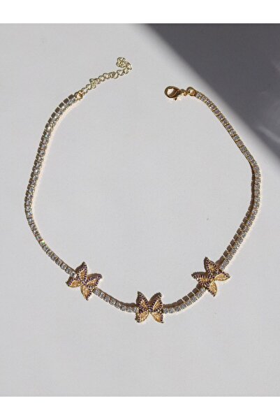 Reorah Collection Mariposa Triple Butterfly Purple Necklace