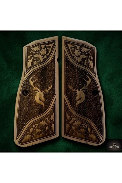 BELMARGRİPS Kabze Browning HP MK3 - Ceviz Ağacı - Lazer Logo