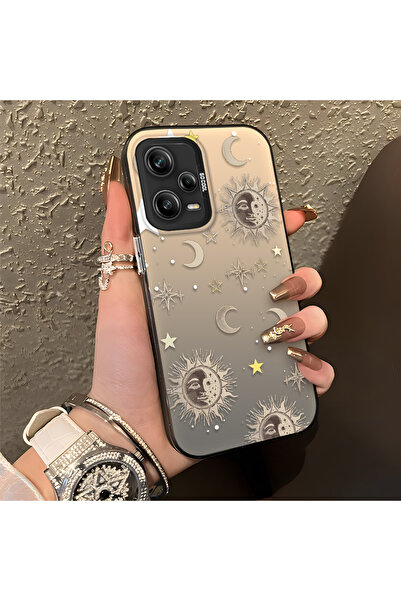 CASEVIBE Redmi Note 12 Pro 5G Uyumlu Altın Tonlu Yıldız Desenli Akrilik Malze...