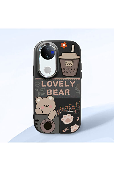 Hontinga حافظة هاتف من السيليكون الناعم باللون الأسود متوافقة مع كاميرا Vivo ...