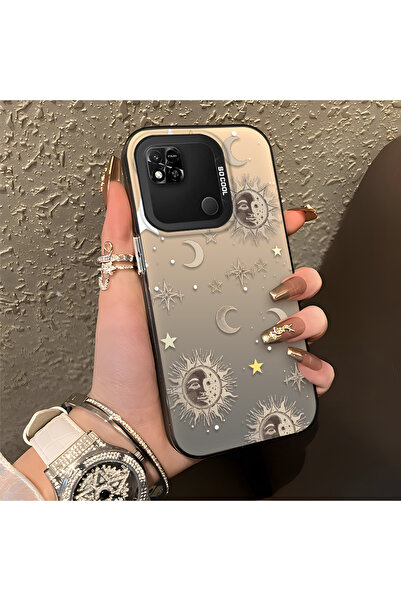 CASEVIBE Redmi 9C/10A Uyumlu Altın Tonlu Yıldız Desenli Akrilik Malzemeli Tel...