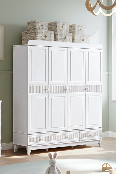 Setay Gardırop, Bakü 4 Kapaklı 3 Çekmeceli Dolap