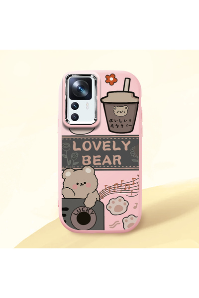 Hontinga حافظة هاتف من السيليكون الناعم باللون الوردي متوافقة مع كاميرا Mi 12...