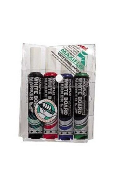Pentel Maxiflo Chisel Tip Whiteboard Markers, 4 pcs