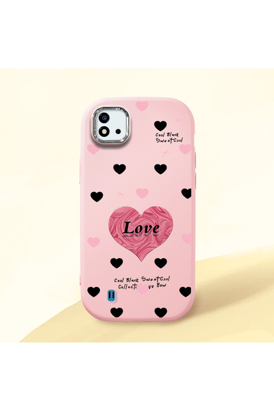 Hontinga حافظة هاتف من السيليكون الناعم باللون الوردي متوافقة مع كاميرا Realm...