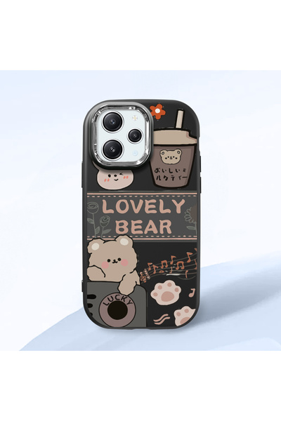 Hontinga حافظة هاتف من السيليكون الناعم باللون الأسود متوافقة مع كاميرا Redmi...