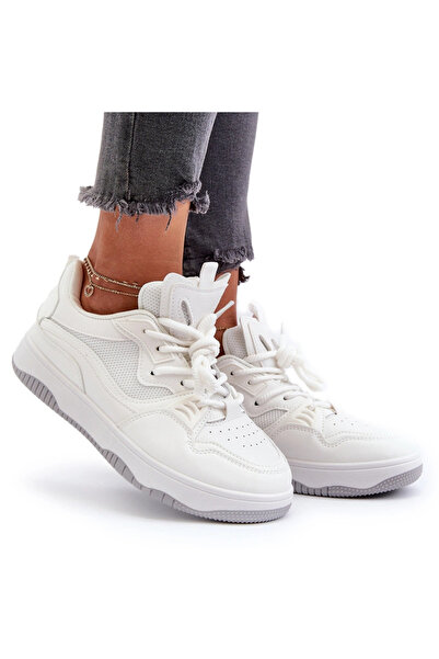 BOTO Sneakerși cu platformă pentru femei Etnaria 39, albi