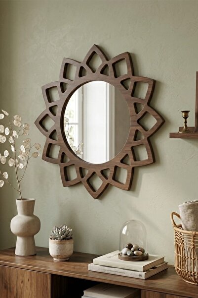 art for you Ahşap Çerçeveli Modern Dekoratif Duvar Aynası