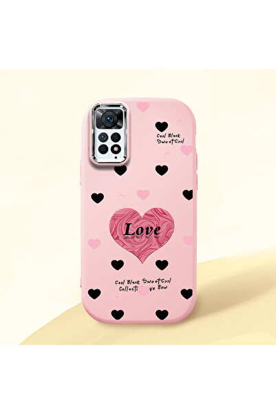 Hontinga حافظة هاتف من السيليكون الناعم باللون الوردي متوافقة مع كاميرا ريدمي...