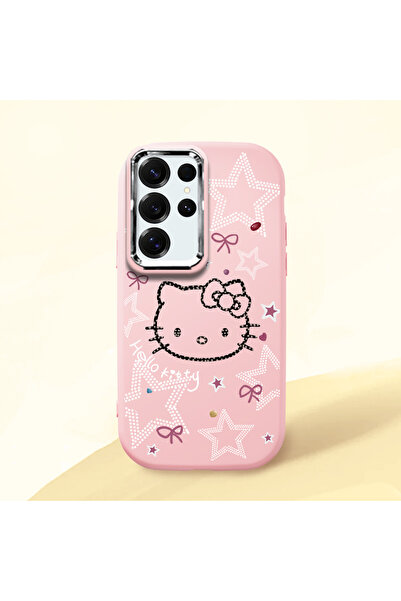 Hontinga Samsung Galaxy S25 Ultra Uyumlu Hello Kitty Kamera Korumalı Pembe Yu...