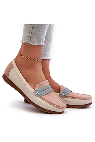 Evento Women's Pink Faux Leather Moccasins Vikitara 38