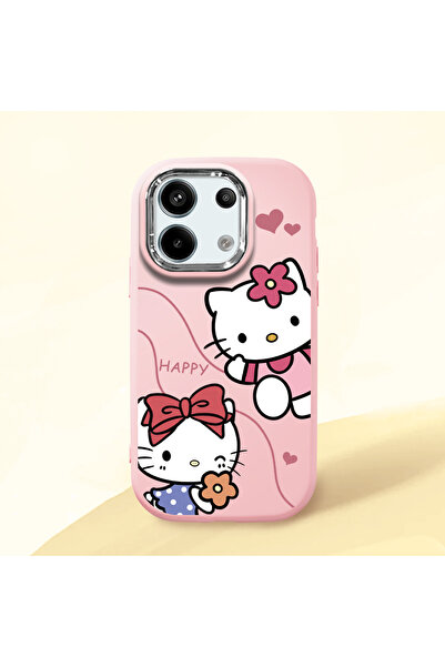 Hontinga Redmi Note 13 Pro 5G Uyumlu Kamera Korumalı Pembe Yumuşak Silikon Te...