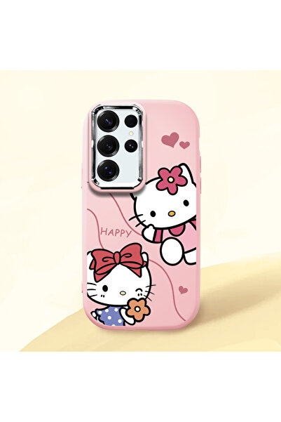 Hontinga Samsung Galaxy S25 Ultra Uyumlu Kamera Korumalı Pembe Yumuşak Siliko...
