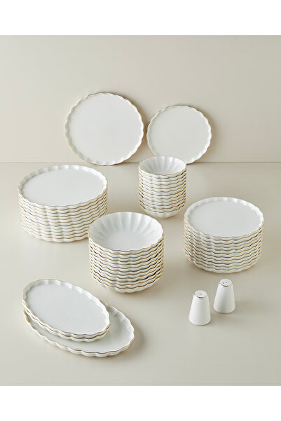 English Home Aura Porselen Yemek Takımı 53 Parça 12 Kişilik Gold