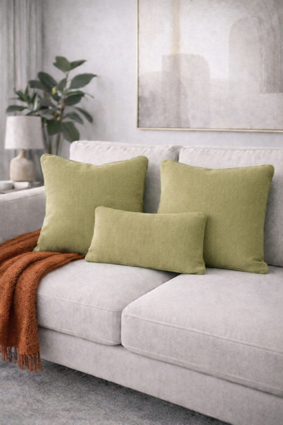 GOCCIA HOME 3-Piece Throw Pillow Cover Cotton Textured Soft Sofa Backrest Gif...