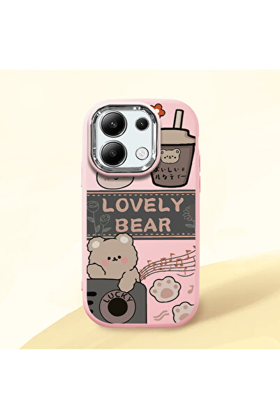 Hontinga حافظة هاتف من السيليكون الناعم باللون الوردي متوافقة مع كاميرا Redmi...