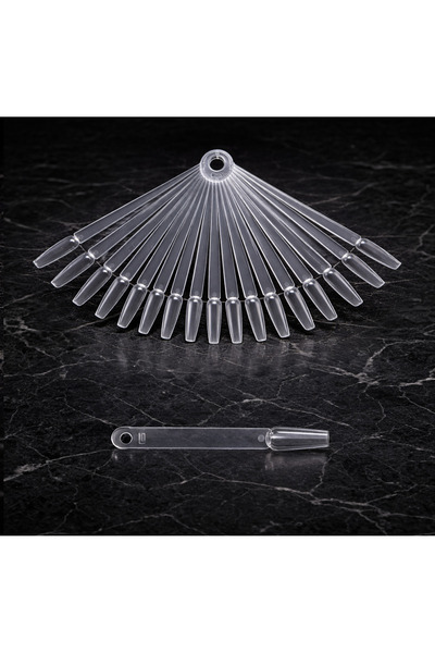 OJELY 50'li Şeffaf Tırnak Kartelası – Oje Renk Kartelası Halkalı / Nail Art R...