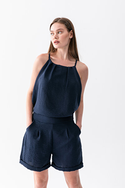 Wega Moda Set de bluză și pantaloni scurți de vară pentru femei, cu in bretel...