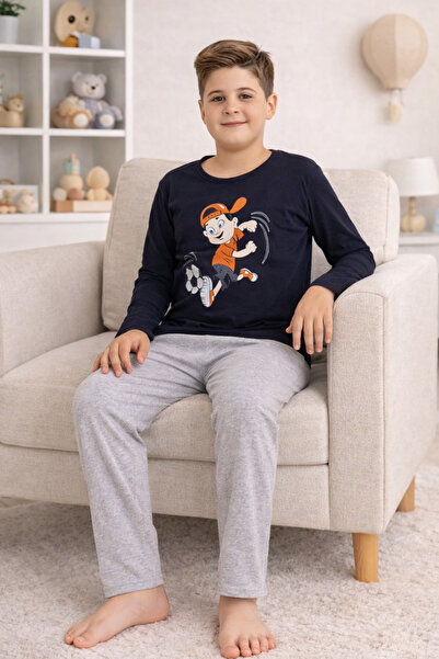 rindahomewear Dečiji pidžama set sa printom, dugi rukav, dugi donji deo