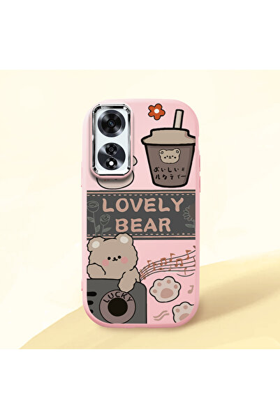 Hontinga Oppo A60 Compatible Camera Protected Pink Soft Silicone Phone Case C...