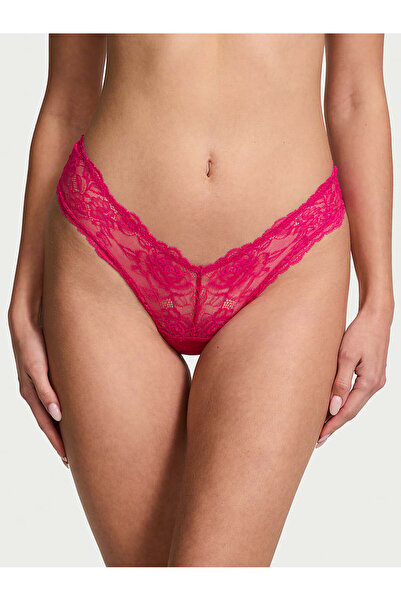 Victoria's Secret Gül Dantelli Derin Bacak Kesim Cheeky Külot