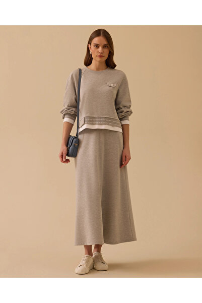 SCL Bisiklet Yaka Etekli Sweatshirt Takım