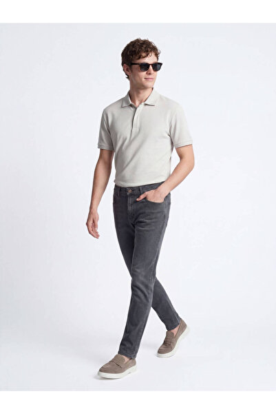 Kip Pantaloni din denim slim fit din bumbac verde închis