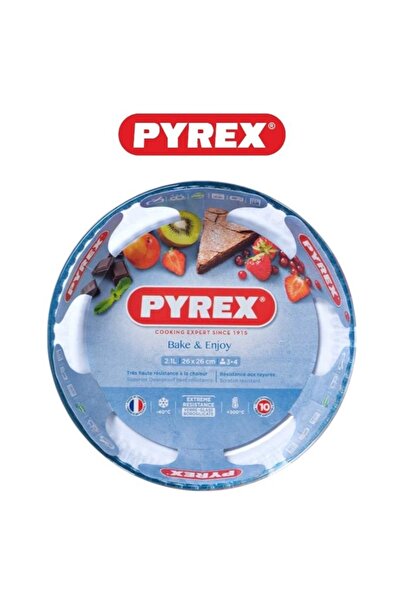 Pyrex طبق فلان للخبز والتقديم، قطر 26 سم - مصنوع من زجاج البوروسيليكات المتين.