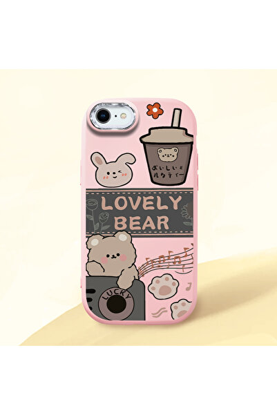 Hontinga حافظة هاتف من السيليكون الناعم باللون الوردي متوافقة مع كاميرا آيفون...