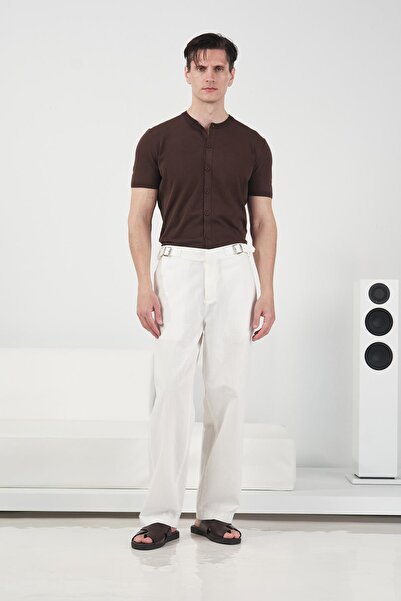 GIESTO YAN Ζώνη ΛΕΠΤΟΜΕΡΕΣ ΛΕΥΚΕΣ Λινό ΠΑΝΤΕΛΟΝΕΣ