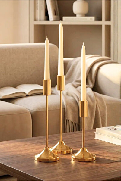 HOMİNG Venezia Gold 3'lü Şamdan Seti 242620